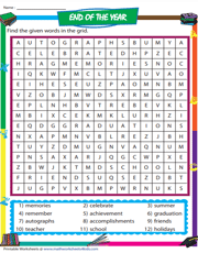 End-of-the-Year Word Search