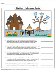 Division word problems | Halloween theme