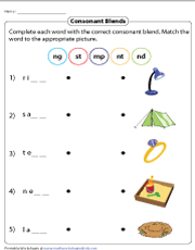 Writing Consonant Blends and Matching