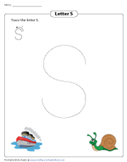 Tracing Letter S