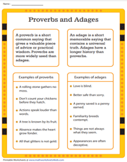 Proverbs and Adages Chart