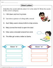 Identifying Words with the Silent K or W