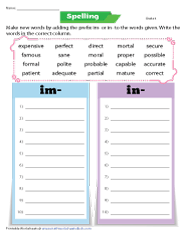 Unit D34 | Sight Words & Prefixes im- and in-
