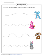 Tracing Lines Easter Bunny Theme