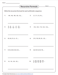 Arithmetic Sequence - Recursive Formula
