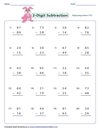 2-Digit Column Subtraction with Regrouping