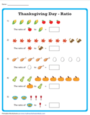 Thanksgiving Day | Ratio Worksheet