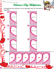 Valentine's Day Multiplication | Cut and Paste