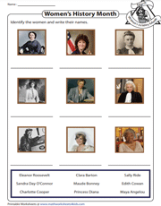Identify the famous women in history